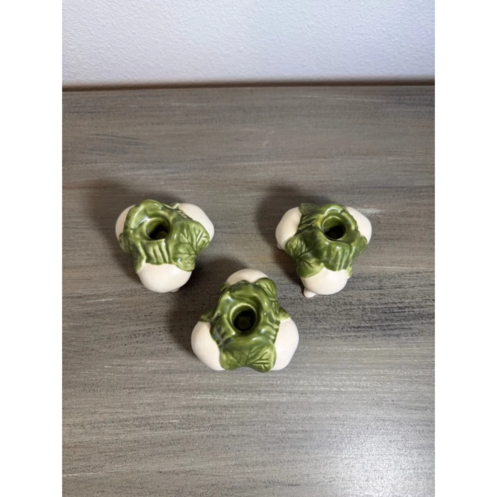 WILLIAMS SONOMA Farm Stand RADISH Tiny Taper Candle Holders Farmhouse Decor x 3